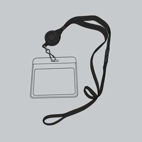 Lanyard met afroller zwart