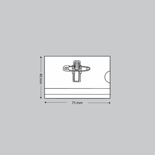 Badges met clip en speld 40 x 75 mm