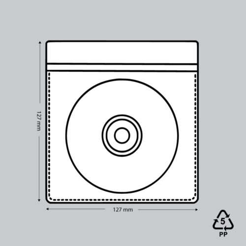 Zelfklevende CD hoesjes zonder klep, 127 x 127 mm