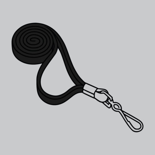 Lanyard met haakje, zwart