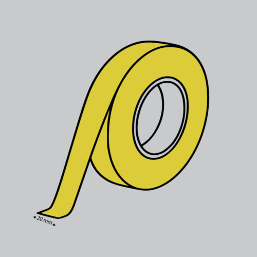 Magneetband 20 mm x 10 m geel