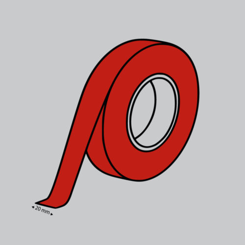 Magneetband 20 mm x 10 m rood