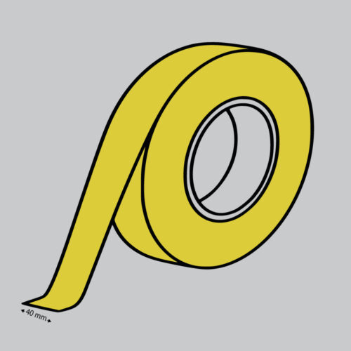 Magneetband 40 mm x 10 m geel