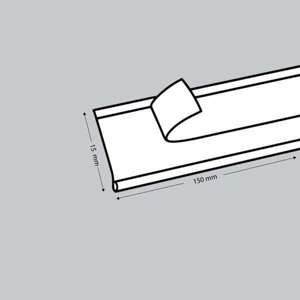 Planken etikethouder 15 x 150 mm