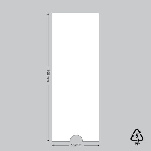 Rugvensters 55 x 150 mm, korte zijde geopend